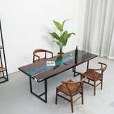 Pre-order -Deep Black Walnut Custom Epoxy Resin Coffee Table